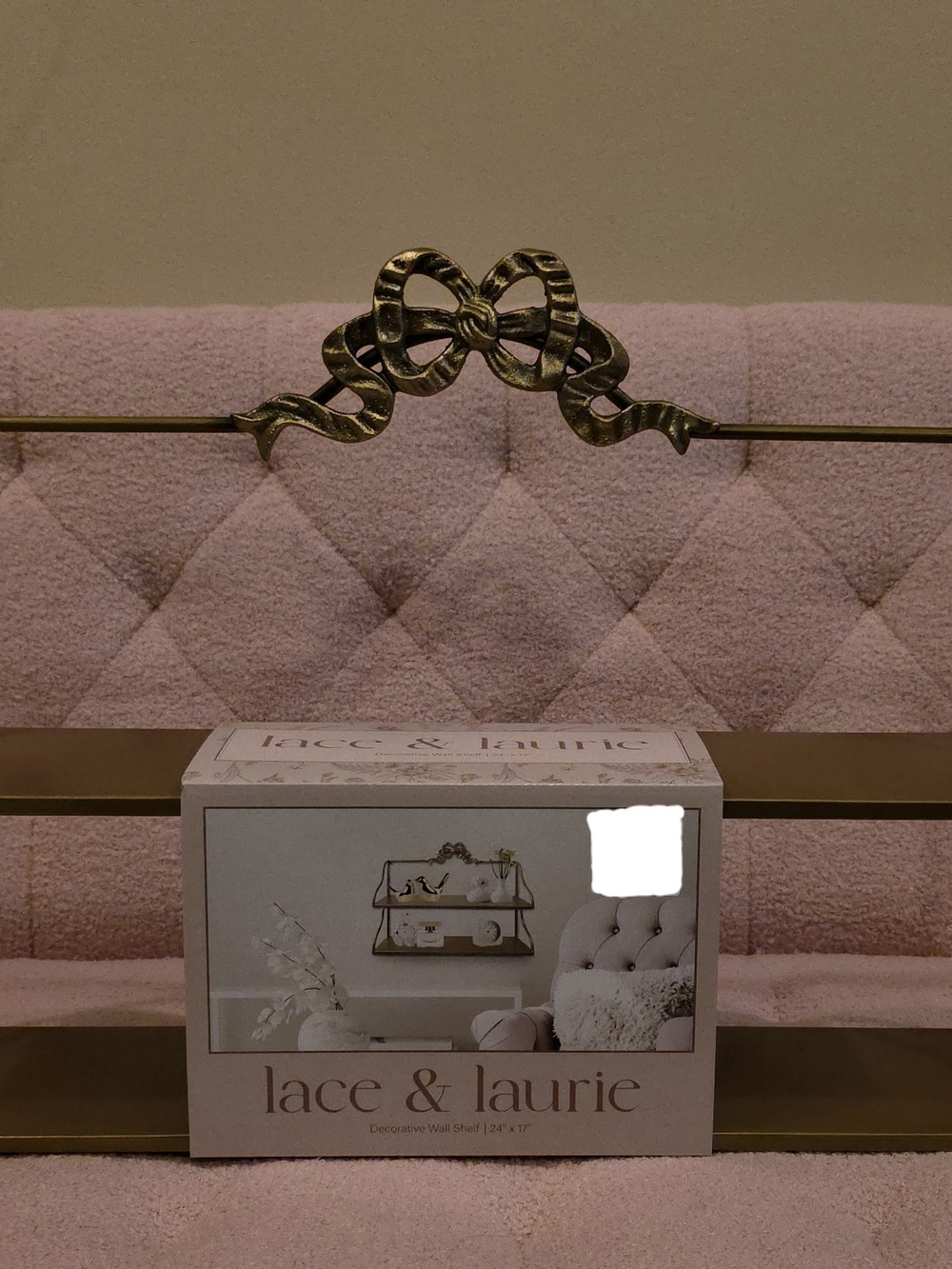 Lace & Laurie Coquette Gold Bow Shelf